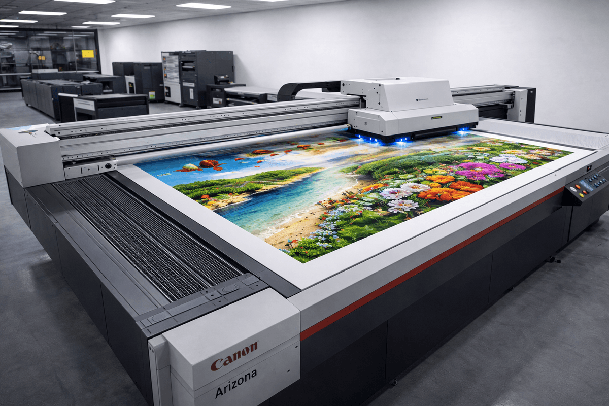 Large format printer producing wide graphics